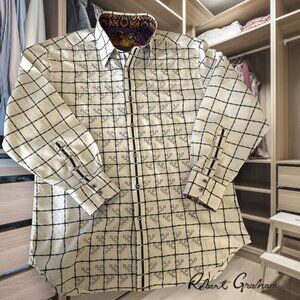 Robert Graham 100% Cotton Button Down Long Sleeve Mens Shirt